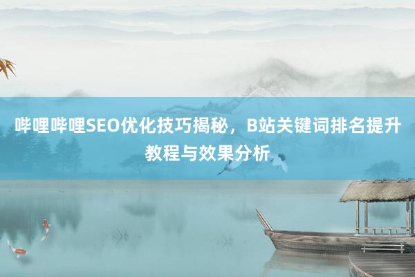 哔哩哔哩SEO优化技巧揭秘，B站关键词排名提升教程与效果分析