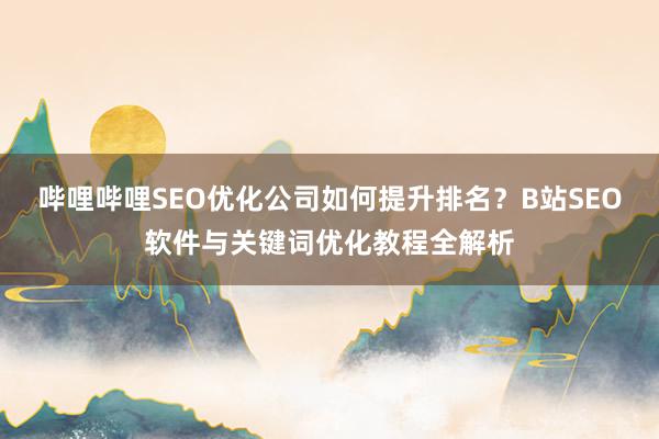 哔哩哔哩SEO优化公司如何提升排名？B站SEO软件与关键词优化教程全解析