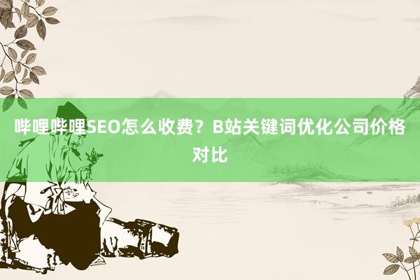 哔哩哔哩SEO怎么收费？B站关键词优化公司价格对比