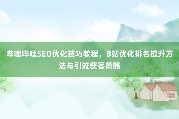 哔哩哔哩SEO优化技巧教程，B站优化排名提升方法与引流获客策略
