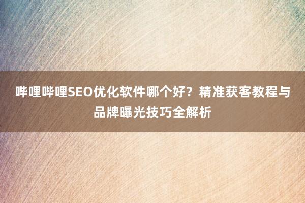 哔哩哔哩SEO优化软件哪个好？精准获客教程与品牌曝光技巧全解析