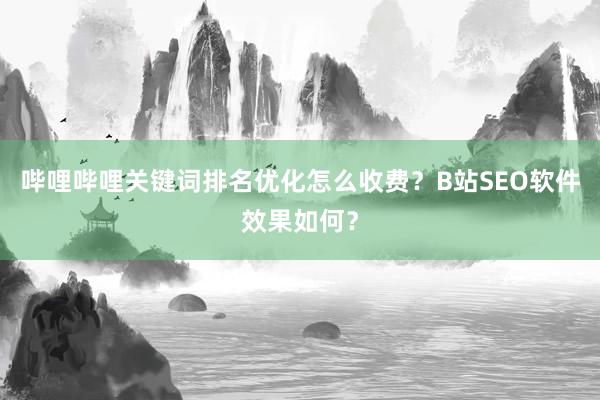 哔哩哔哩关键词排名优化怎么收费？B站SEO软件效果如何？