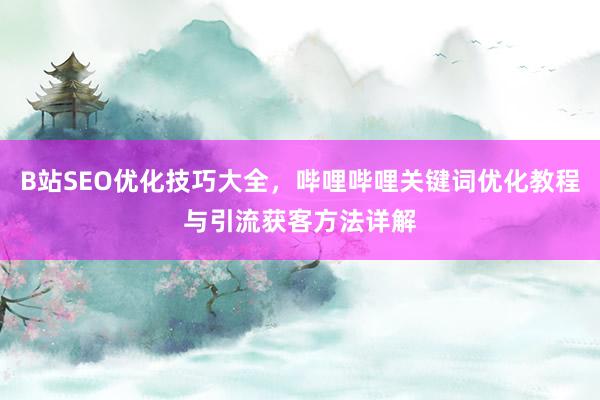 B站SEO优化技巧大全，哔哩哔哩关键词优化教程与引流获客方法详解