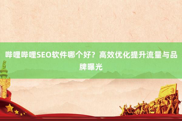 哔哩哔哩SEO软件哪个好？高效优化提升流量与品牌曝光