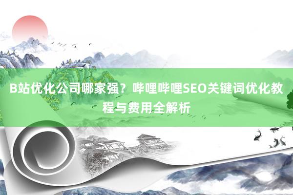 B站优化公司哪家强？哔哩哔哩SEO关键词优化教程与费用全解析