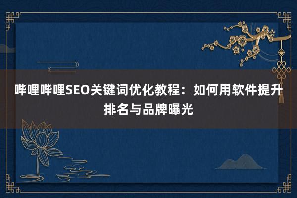 哔哩哔哩SEO关键词优化教程：如何用软件提升排名与品牌曝光