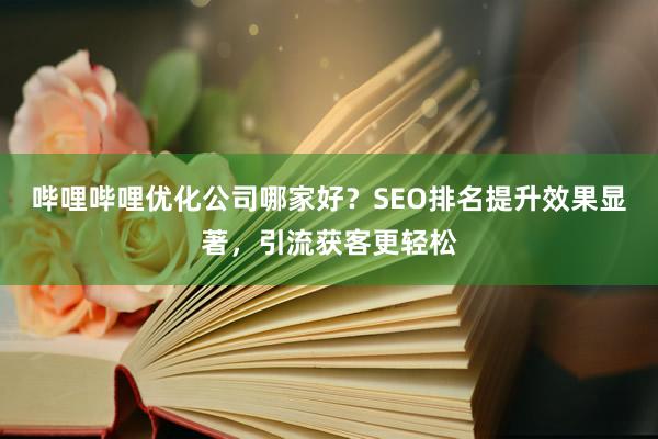 哔哩哔哩优化公司哪家好？SEO排名提升效果显著，引流获客更轻松