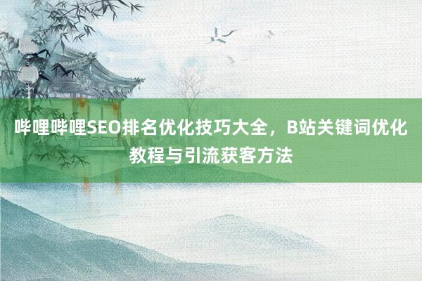 哔哩哔哩SEO排名优化技巧大全，B站关键词优化教程与引流获客方法