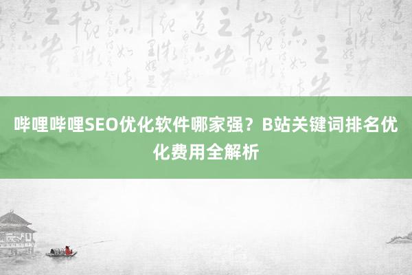 哔哩哔哩SEO优化软件哪家强？B站关键词排名优化费用全解析