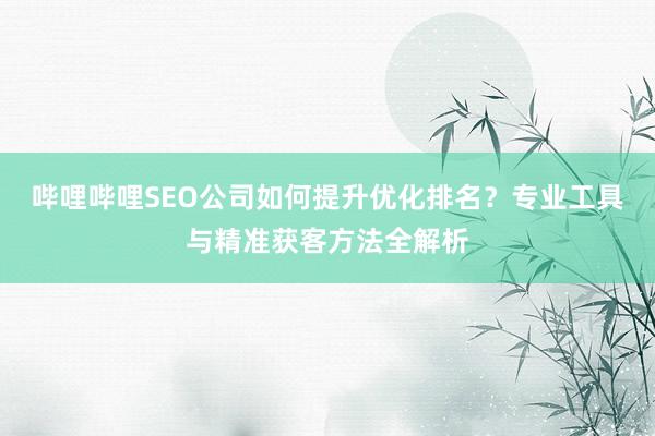 哔哩哔哩SEO公司如何提升优化排名？专业工具与精准获客方法全解析