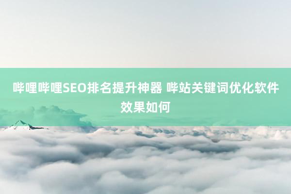 哔哩哔哩SEO排名提升神器 哔站关键词优化软件效果如何