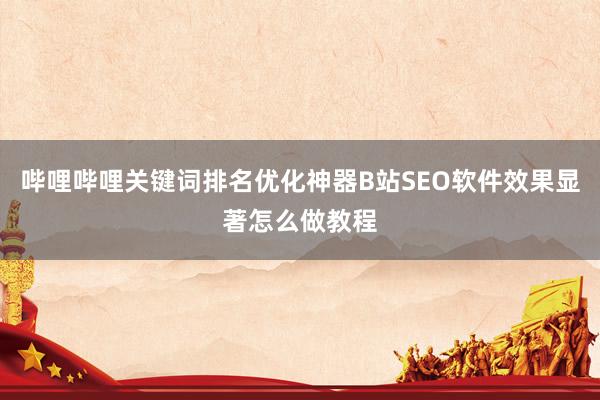 哔哩哔哩关键词排名优化神器B站SEO软件效果显著怎么做教程