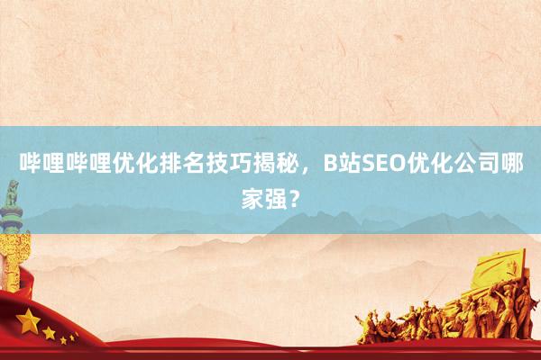 哔哩哔哩优化排名技巧揭秘，B站SEO优化公司哪家强？