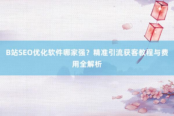 B站SEO优化软件哪家强？精准引流获客教程与费用全解析
