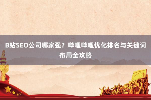 B站SEO公司哪家强？哔哩哔哩优化排名与关键词布局全攻略