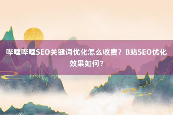 哔哩哔哩SEO关键词优化怎么收费？B站SEO优化效果如何？