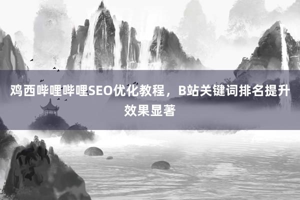 鸡西哔哩哔哩SEO优化教程，B站关键词排名提升效果显著