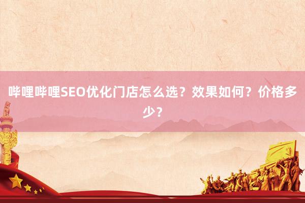 哔哩哔哩SEO优化门店怎么选？效果如何？价格多少？