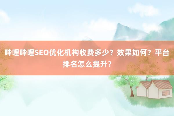 哔哩哔哩SEO优化机构收费多少？效果如何？平台排名怎么提升？