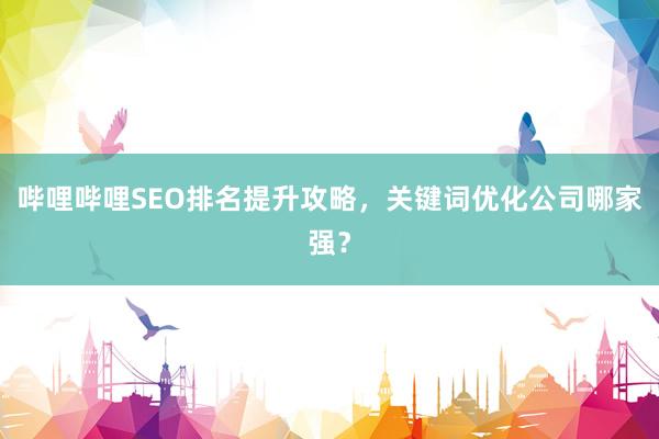 哔哩哔哩SEO排名提升攻略，关键词优化公司哪家强？
