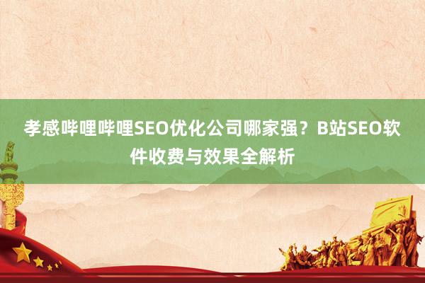 孝感哔哩哔哩SEO优化公司哪家强？B站SEO软件收费与效果全解析