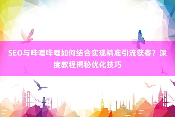SEO与哔哩哔哩如何结合实现精准引流获客？深度教程揭秘优化技巧